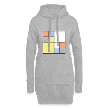 composition - Sweat-shirt à capuche long Femme - gris chiné - Devant