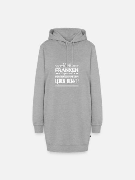 Wer einen Franken Bayer nennt - Hoodie-Kleid - Grau meliert