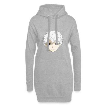 Anime Boy - Hoodie-Kleid - Grau meliert - Vorne