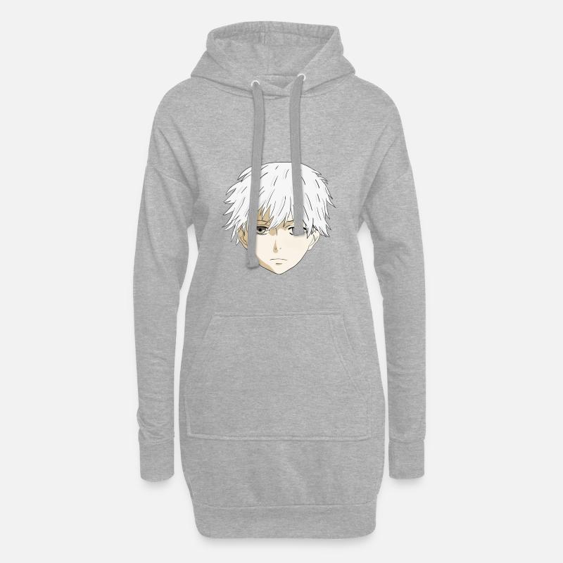 Anime Boy - Hoodie-Kleid - Grau meliert