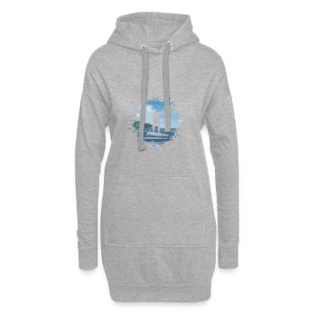 Stand Up Paddle, SUP, Surf, Eau; mer d'été - Sweat-shirt à capuche long Femme - gris chiné - Devant