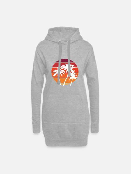 Strand Beach Summer Feeling Ferien Urlaub Reise - Hoodie-Kleid - Grau meliert
