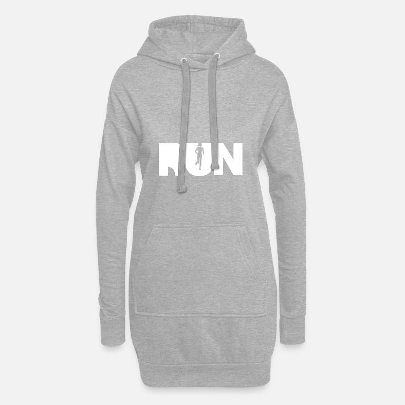 RUN - Hoodie-Kleid - Grau meliert