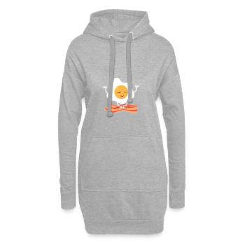 Meditating Egg & Bacon - Nourriture pour œufs au plat Yoga - Sweat-shirt à capuche long Femme - gris chiné - Devant