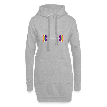 barbellandweightspridewhitestrokes - Hoodie-Kleid - Grau meliert - Vorne