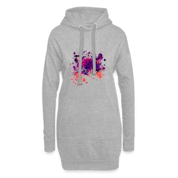 Éclaboussure de couleur dégradé bry - Sweat-shirt à capuche long Femme - gris chiné - Devant
