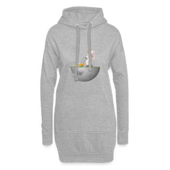 Mond Moon Nasa Weltall Raumschiff Astronaut - Hoodie-Kleid - Grau meliert - Vorne