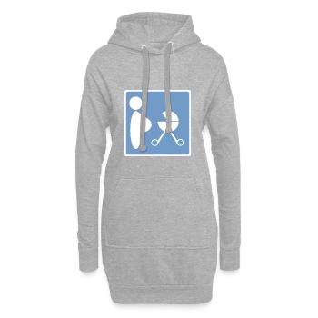 MANN AM GRILL VS. FRAUENPARKPLATZ - Hoodie-Kleid - Grau meliert - Vorne