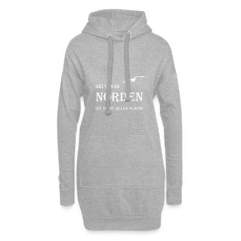Bei uns im Norden ist nicht alles Flach - Hoodie-Kleid - Grau meliert - Vorne