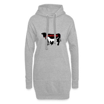 Chien vache poulets pas de différence animaux vegan cadeau - Sweat-shirt à capuche long Femme - gris chiné - Devant