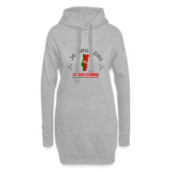 J'peux pas j'ai mondial Portugal - Sweat-shirt à capuche long Femme - gris chiné - Devant