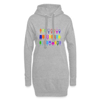 Eis am Stil in vielen Farben - Hoodie-Kleid - Grau meliert - Vorne
