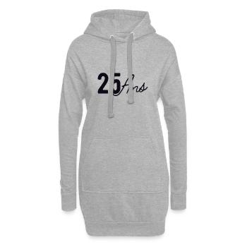 25 Ans - Sweat-shirt à capuche long Femme - gris chiné - Devant