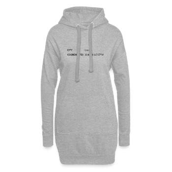 Coordonnées Corona Californie États-Unis - Sweat-shirt à capuche long Femme - gris chiné - Devant