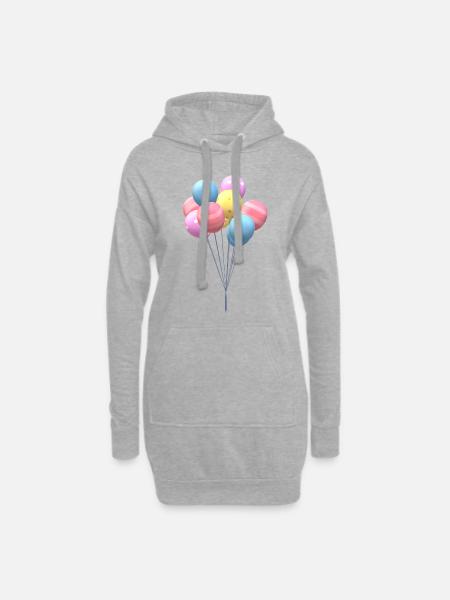 Luftballons hübsch süss niedlich chic lieb Ballon - Hoodie-Kleid - Grau meliert