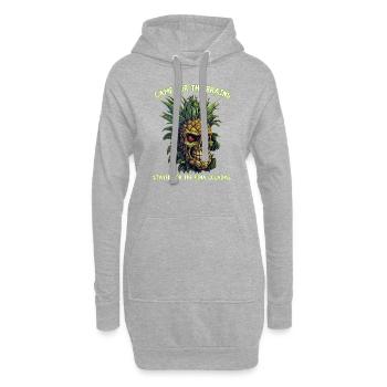 Ananas Zombie - Sweat-shirt à capuche long Femme - gris chiné - Devant