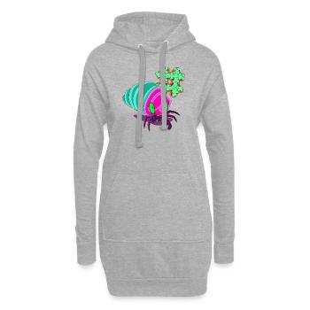 DOMAINE PRIMITIF - Sweat-shirt à capuche long Femme - gris chiné - Devant