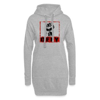 Stark & Klar – Statement Tee DEFY - Hoodie-Kleid - Grau meliert - Vorne