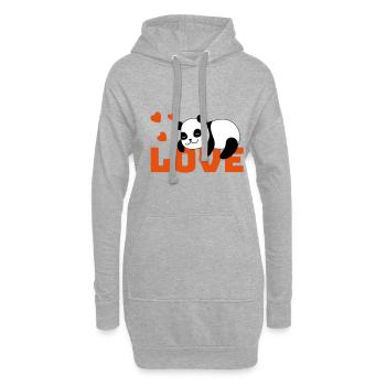 Panda Love - Hoodie-Kleid - Grau meliert - Vorne