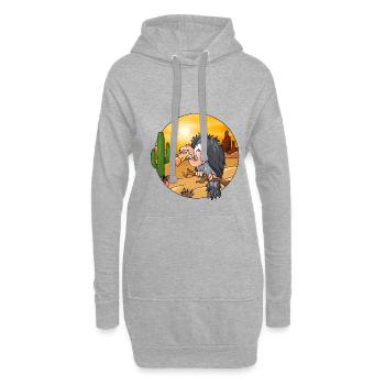 Ungeduldiger Geier auf Ast in der Wüste - Hoodie-Kleid - Grau meliert - Vorne
