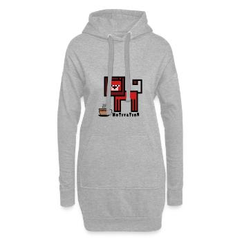 Löwe braucht Motivation - Hoodie-Kleid - Grau meliert - Vorne