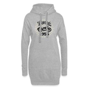 Motorrad Legende 1955 DDR mit Grunge Effekt - Hoodie-Kleid - Grau meliert - Vorne