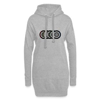 Composés de pneus - Sweat-shirt à capuche long Femme - gris chiné - Devant