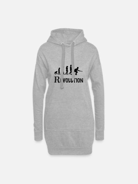 Revolution Petanque-Spieler-Humor-Bälle - Hoodie-Kleid - Grau meliert