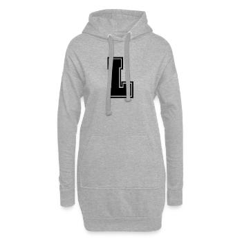 Buchstabe L - Hoodie-Kleid - Grau meliert - Vorne