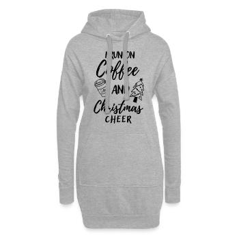 I run for coffee & christmas cheer - Hoodie Dress - heather grey - Front