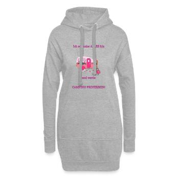 Camping Prinzessin - Hoodie-Kleid - Grau meliert - Vorne
