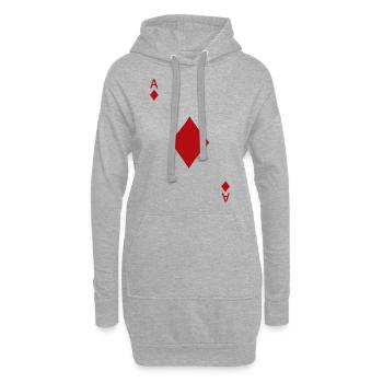 Karo Ass Karneval Lustig Poker Spielkarte Casino - Hoodie-Kleid - Grau meliert - Vorne