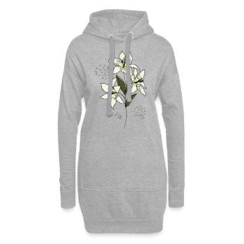 Lilienblume in einer Linie Kunst und Färbung - Hoodie-Kleid - Grau meliert - Vorne