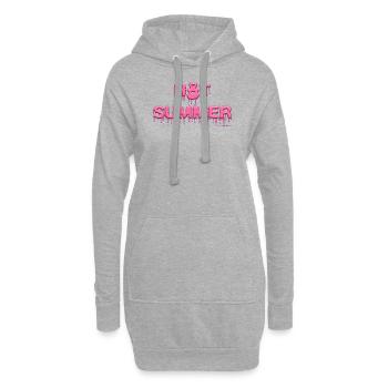 Été chaud en rose crémeux - Sweat-shirt à capuche long Femme - gris chiné - Devant