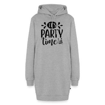 Design It s Party Time - Sweat-shirt à capuche long Femme - gris chiné - Devant