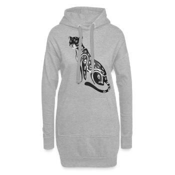 Majestätischer Dschungel-Panther Kunst für - Hoodie-Kleid - Grau meliert - Vorne