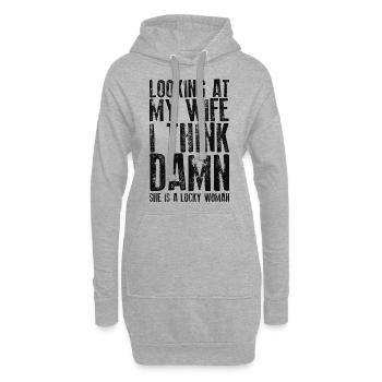 Lustiges Papa-Witz-Zitat-Geschenk für Ehemann Vater - Hoodie-Kleid - Grau meliert - Vorne