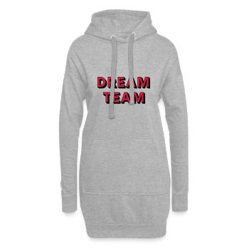 DREAM TEAM - Sweat-shirt à capuche long Femme - gris chiné - Devant