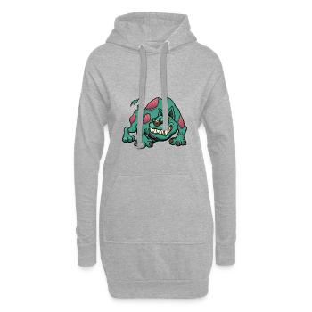 zombie dog - Sweat-shirt à capuche long Femme - gris chiné - Devant