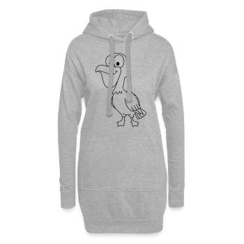 Pelikan Comic Animal - Sweat-shirt à capuche long Femme - gris chiné - Devant