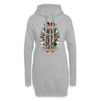 Skis de Noël Noël sur les pistes de ski - Sweat-shirt à capuche long Femme - gris chiné - Devant