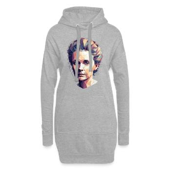 Portrait Marie Curie Polygon Kunst - Hoodie-Kleid - Grau meliert - Vorne
