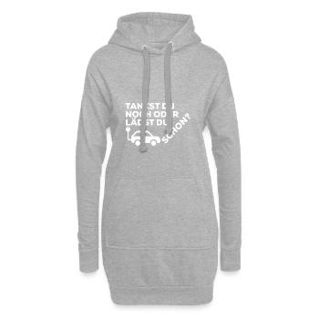 Tankst du noch oder lädst du schon? - Hoodie-Kleid - Grau meliert - Vorne