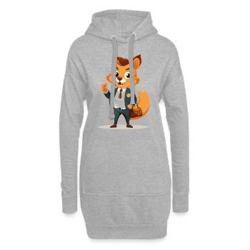 Banker Eichhörnchen Nuss - Hoodie-Kleid - Grau meliert - Vorne