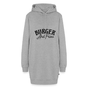 Burger and Fries - Hoodie-Kleid - Grau meliert - Vorne