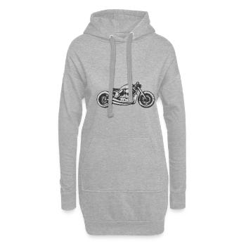Motocyclette - Sweat-shirt à capuche long Femme - gris chiné - Devant