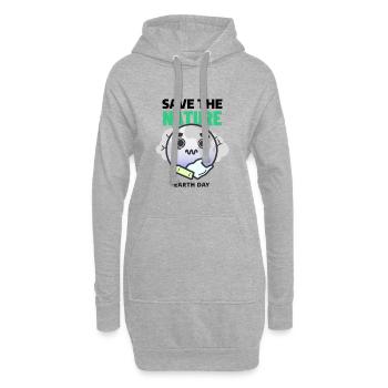 Save The Nature Earth Day - Hoodie-Kleid - Grau meliert - Vorne