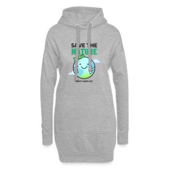 Save The Nature Earth Day - Hoodie-Kleid - Grau meliert - Vorne