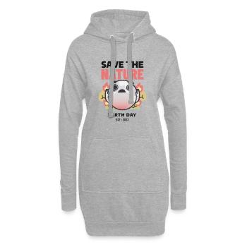 Save The Nature Earth Day Love The World - Hoodie-Kleid - Grau meliert - Vorne
