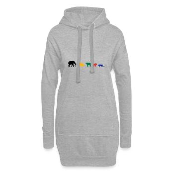 Big Five Afrika Safari - Hoodie-Kleid - Grau meliert - Vorne